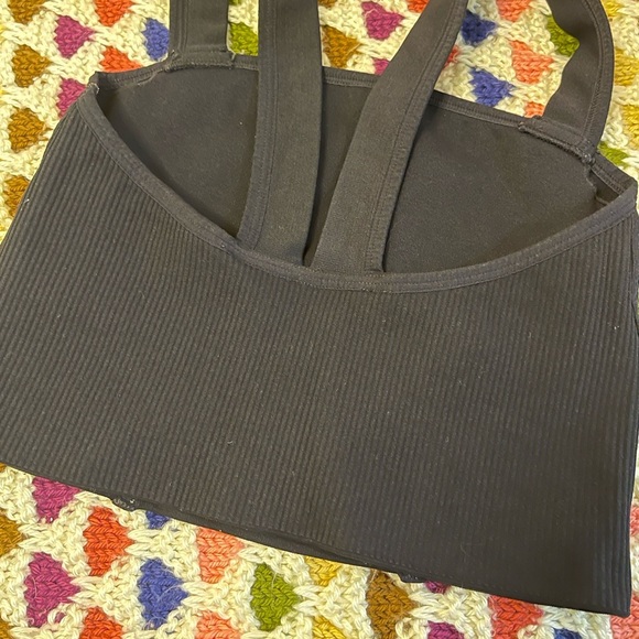 Nux Active Black Partially Ribbed Napa Sports Bra Size M - Picture 4 of 5